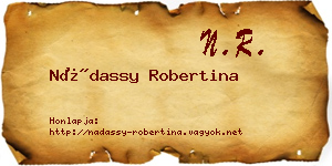 Nádassy Robertina névjegykártya